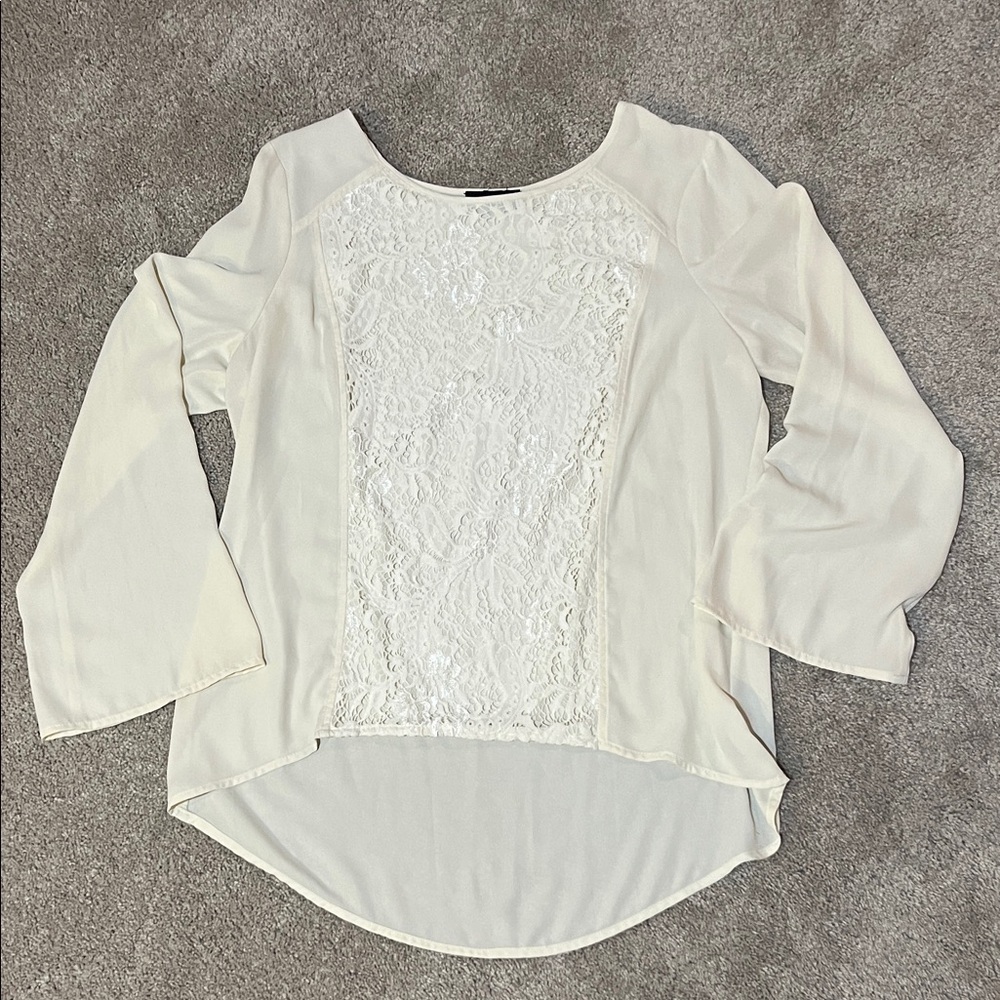Elegant White Lace Women's Top